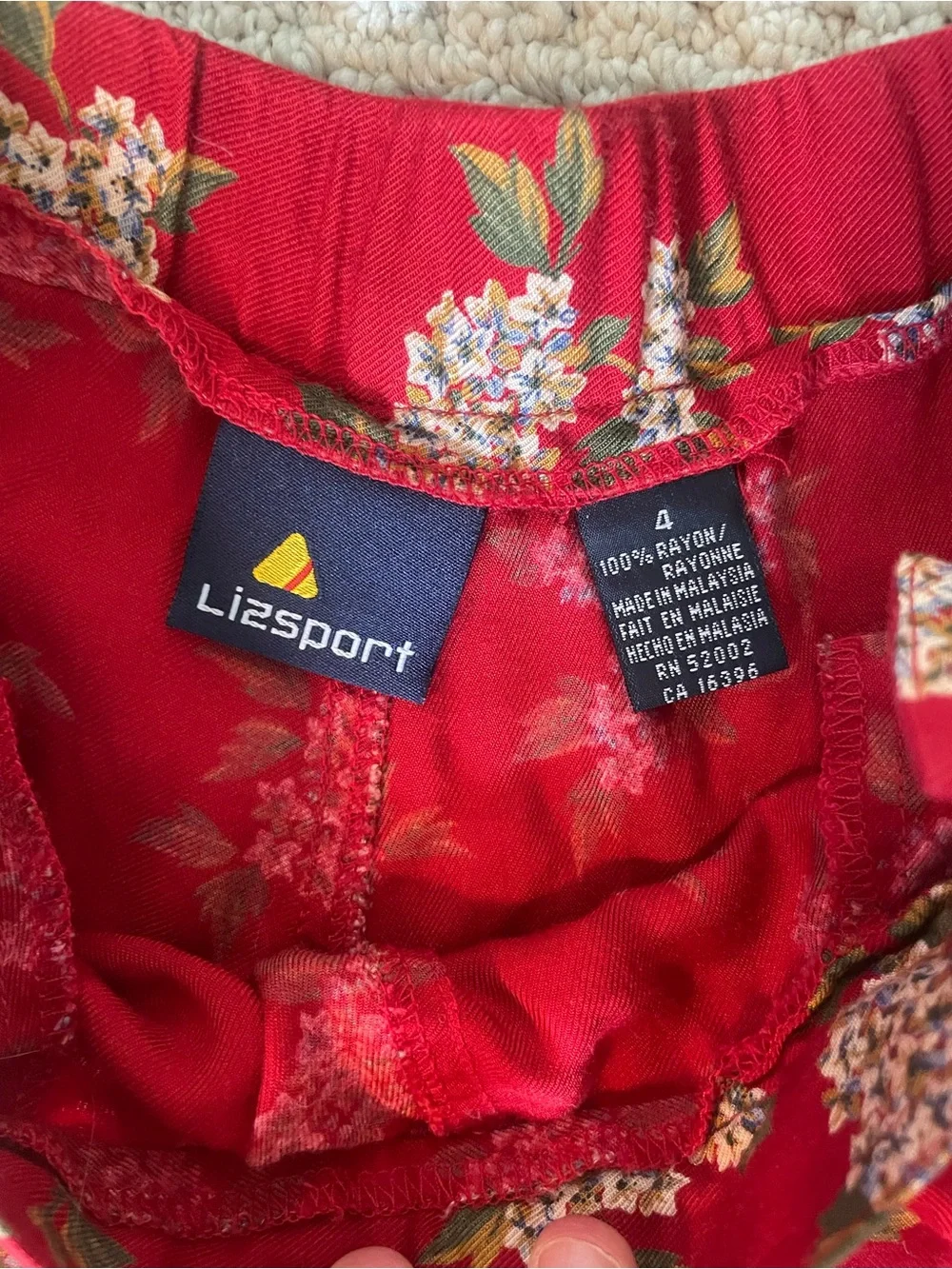 Red Floral A-Line Maxi Skirt - size 4